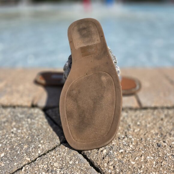 Steve Madden “Newbie” Flat Sandals - Rhinestone - Size 7 - Picture 4 of 5